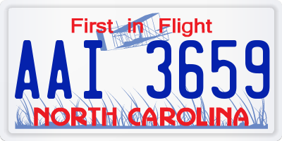 NC license plate AAI3659