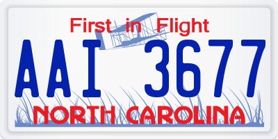 NC license plate AAI3677
