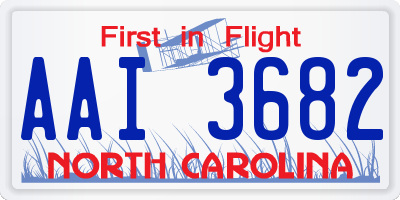 NC license plate AAI3682