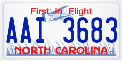 NC license plate AAI3683