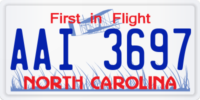 NC license plate AAI3697