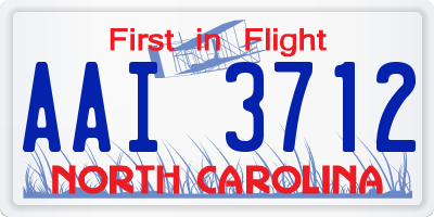 NC license plate AAI3712