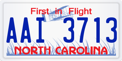 NC license plate AAI3713