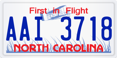 NC license plate AAI3718