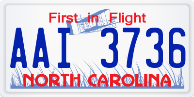 NC license plate AAI3736
