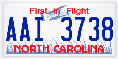 NC license plate AAI3738