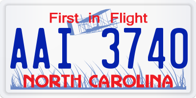 NC license plate AAI3740