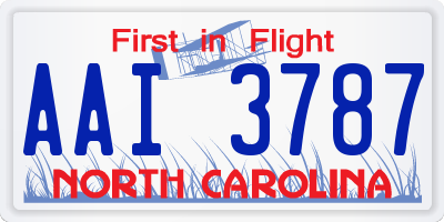 NC license plate AAI3787