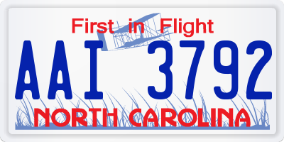 NC license plate AAI3792