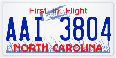 NC license plate AAI3804