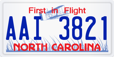 NC license plate AAI3821