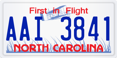 NC license plate AAI3841