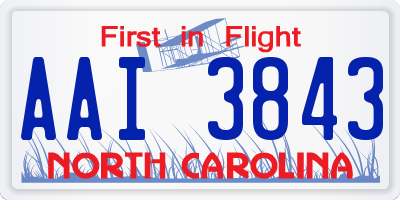 NC license plate AAI3843