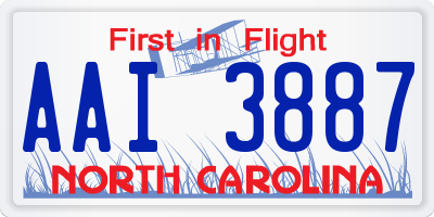 NC license plate AAI3887