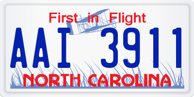 NC license plate AAI3911