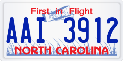 NC license plate AAI3912