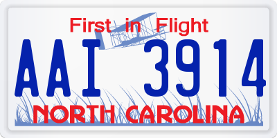 NC license plate AAI3914