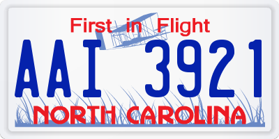 NC license plate AAI3921