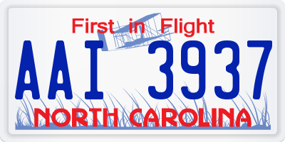 NC license plate AAI3937