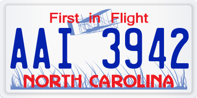 NC license plate AAI3942