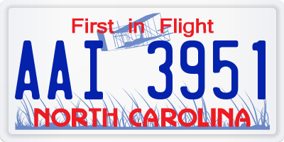 NC license plate AAI3951