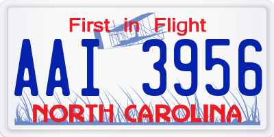 NC license plate AAI3956