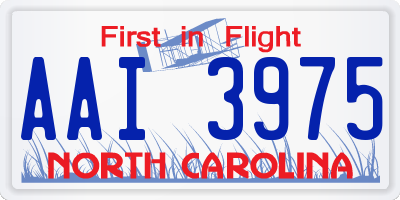 NC license plate AAI3975