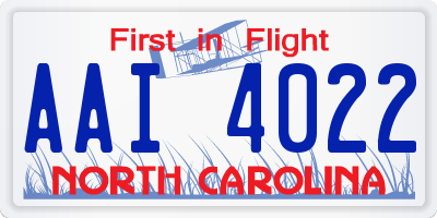NC license plate AAI4022