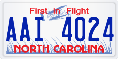 NC license plate AAI4024
