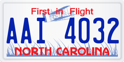 NC license plate AAI4032