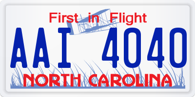 NC license plate AAI4040