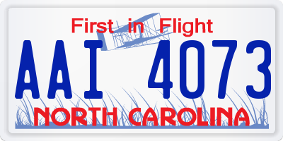 NC license plate AAI4073