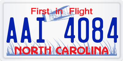 NC license plate AAI4084