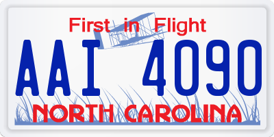 NC license plate AAI4090