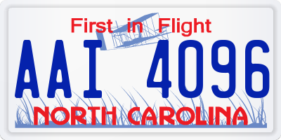 NC license plate AAI4096