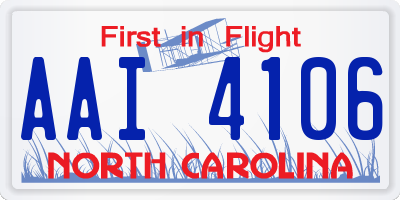 NC license plate AAI4106