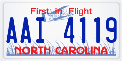 NC license plate AAI4119