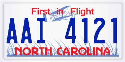 NC license plate AAI4121