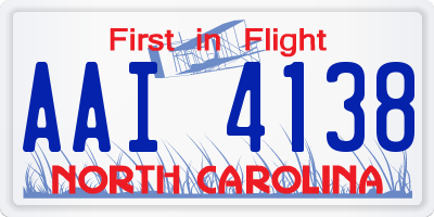 NC license plate AAI4138