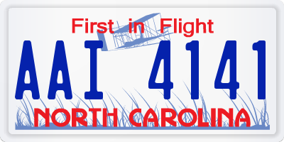 NC license plate AAI4141
