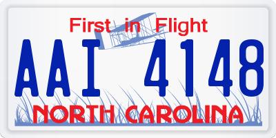 NC license plate AAI4148