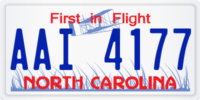 NC license plate AAI4177