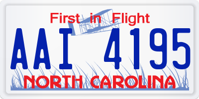 NC license plate AAI4195