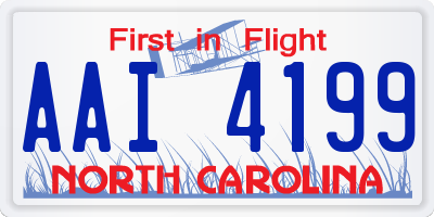 NC license plate AAI4199