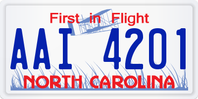 NC license plate AAI4201