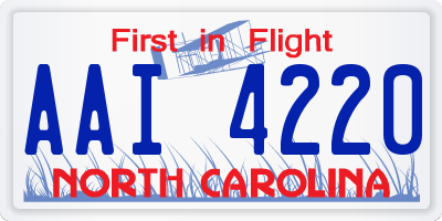 NC license plate AAI4220
