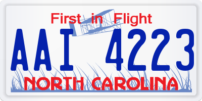 NC license plate AAI4223