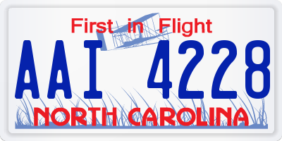 NC license plate AAI4228