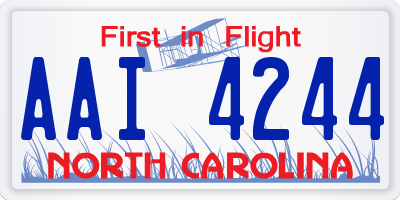 NC license plate AAI4244