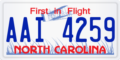 NC license plate AAI4259